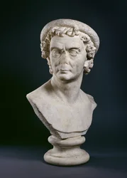 Roman Marble Bust of Man Wearing a Wreath of Olive Leaves, c.100 AD